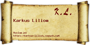 Karkus Liliom névjegykártya